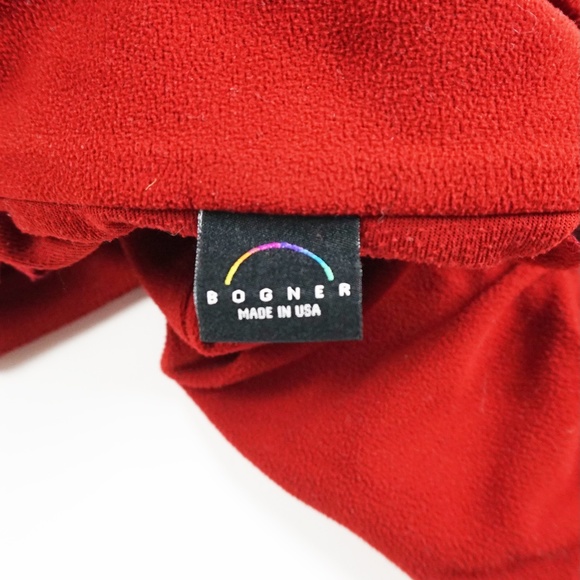 Bogner Lightweight Layering Fleece Quarter Zip Turtleneck Pullover Sweater Red - Picture 2 of 4